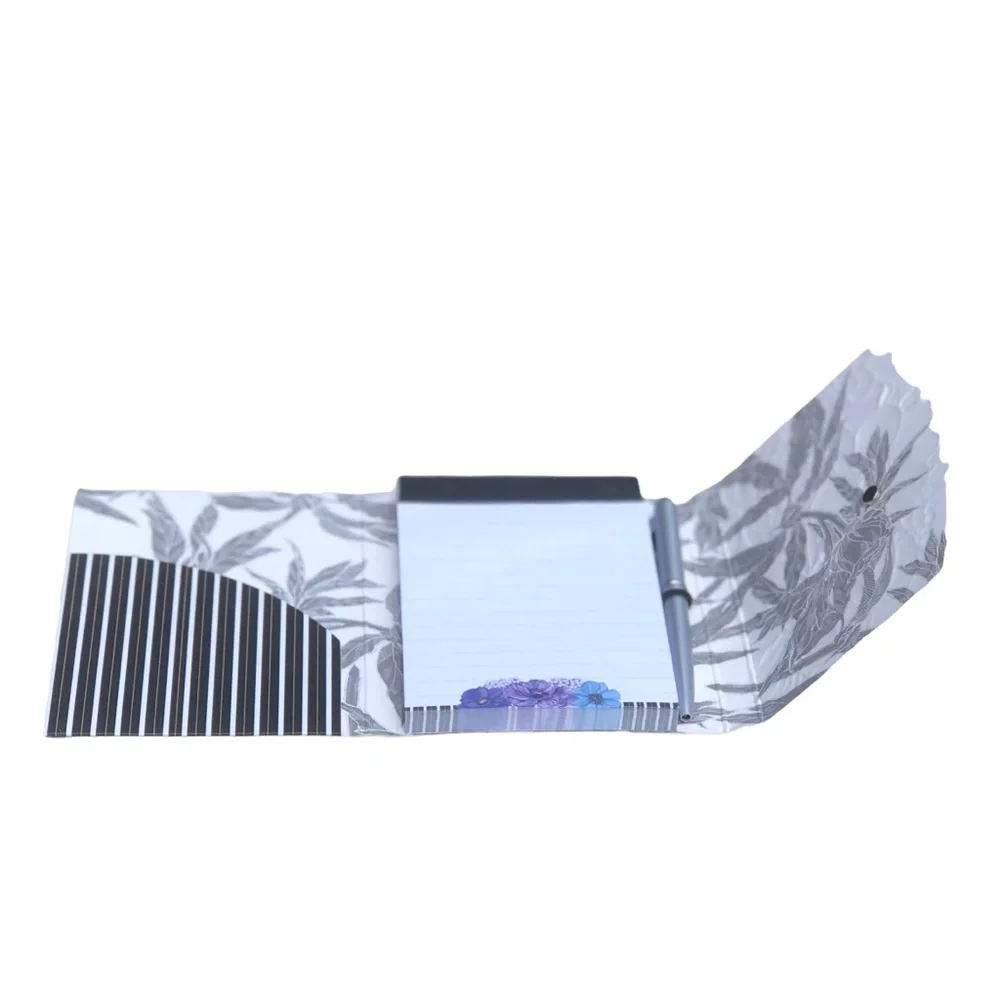 Pictura Sienna's Garden Collection Black Stripe Garden Embossed Purse Note Pad